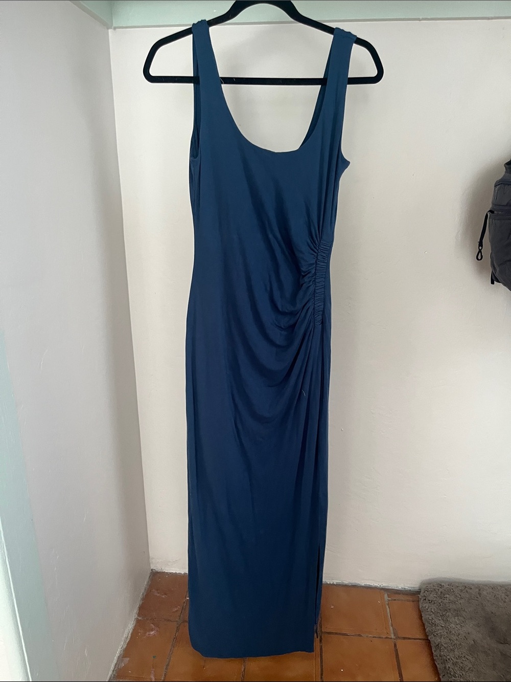 A pea in the pod ruched maxi dress